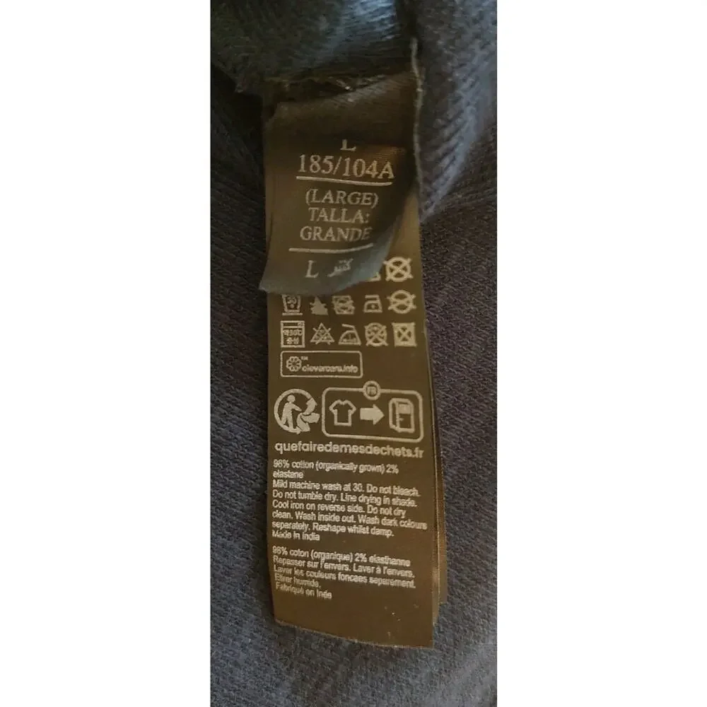 Men's AllSaints T Shirt Waffle Esum Short Sleeve Tee Crewneck Navy Blue - Large - Picture 5 of 5